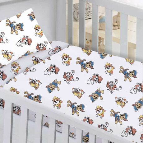 Juego Sábanas para Cuna 130 Hilos 100% Algodón Paw Patrol