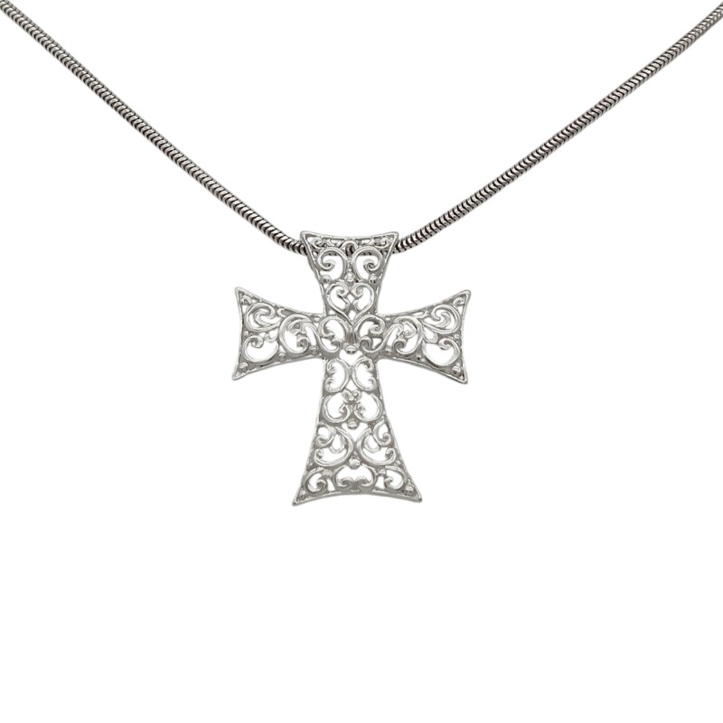 Dije Cruz calada-Plata 925-Sin piedra-CP3174 sinpiedra
