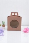 Caja 13x13x12 con visor + asa. ROSADO