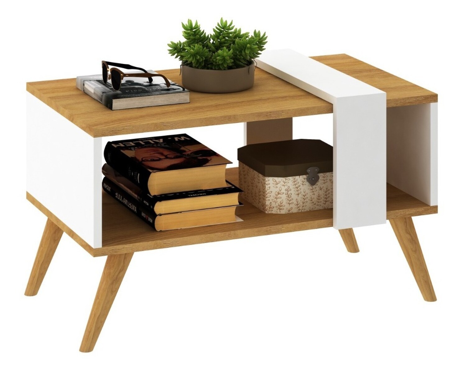 Mesa Ratona Living Centro Nogal Combinado Moderna Nórdico 
