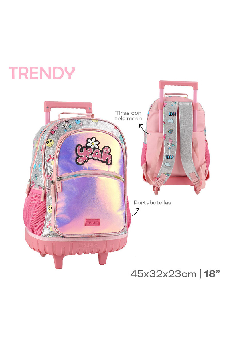 Mochila escolar con ruedas Yeah Multicolor