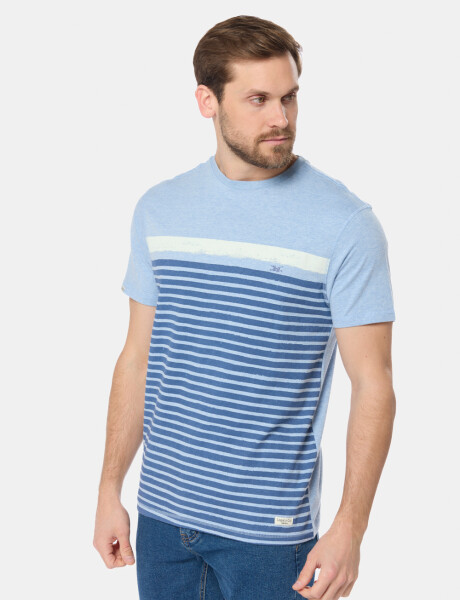REMERA RAYADA Celeste