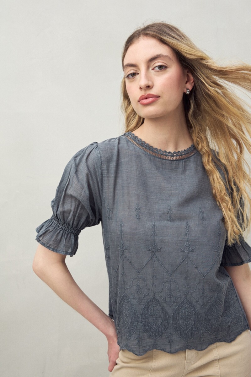 BLUSA MILAN Gris Crema