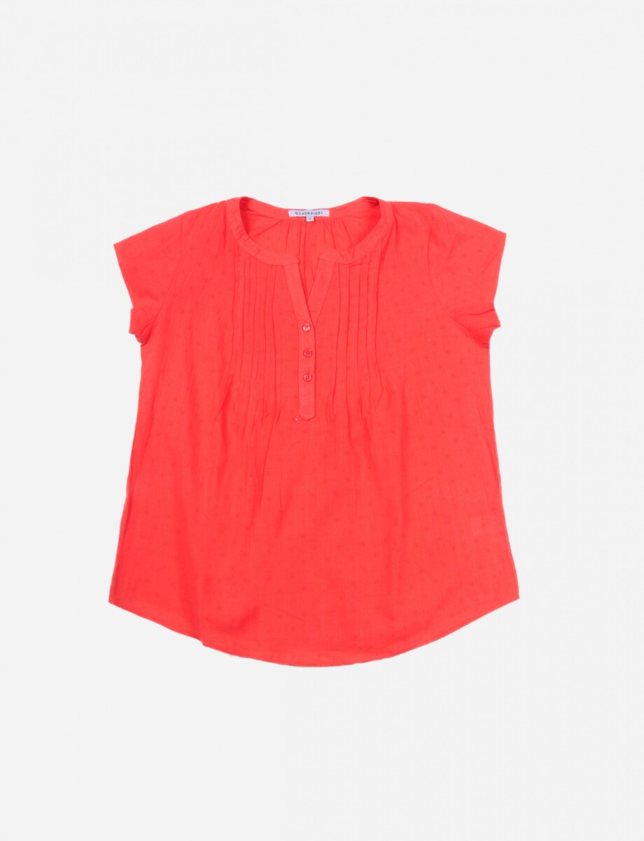 Blusa escote redondo - CORAL 