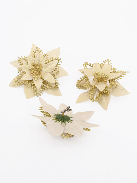 FLOR DE LIZ SET X3 DORADO