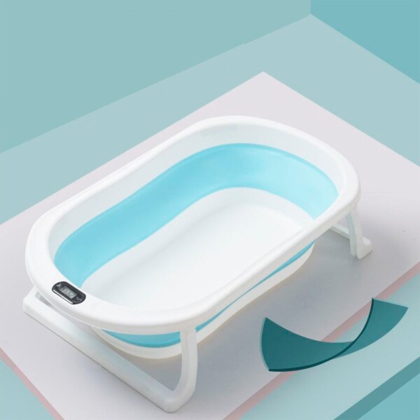 Baño Bebé Plegable + Colchón Baby Splash + Gorra Variante Color Celeste