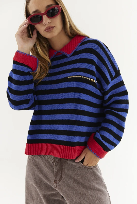 Sweater Boxy Azul
