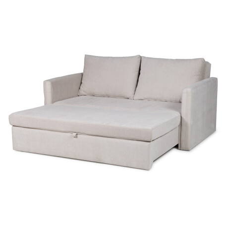 Sofá Cama Poliana - Tela Microfibra Kruger 02-152 (Beige)