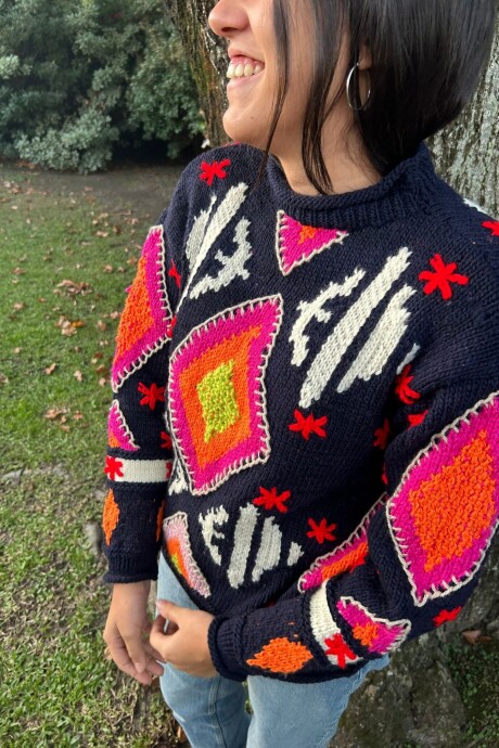 Sweater Gitano Lana Base Azul Marino