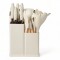 Set 19 Utensilios De Cocina Con Cuchillo Y Tabla Beige