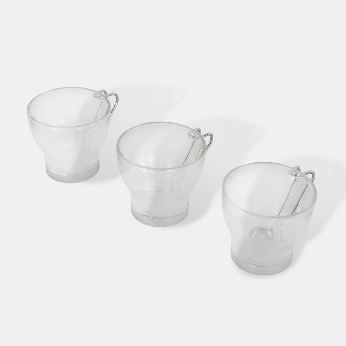 SET TAZA VIDRIO/METAL 3PZAS 