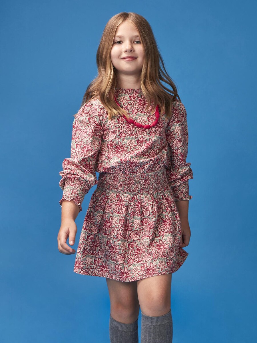 Vestido Flor India Verde Oscuro