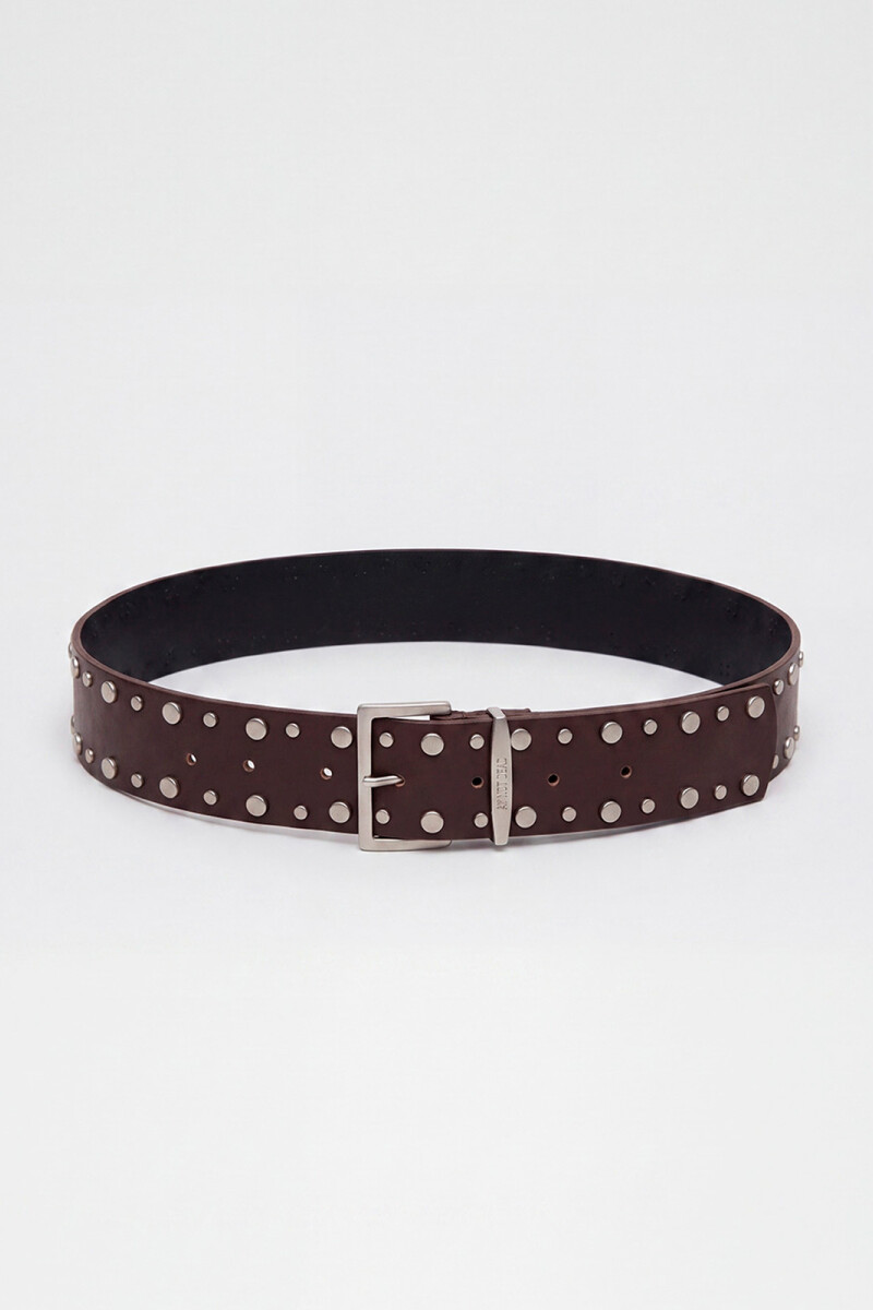 CINTURON JADE STUDS Marron