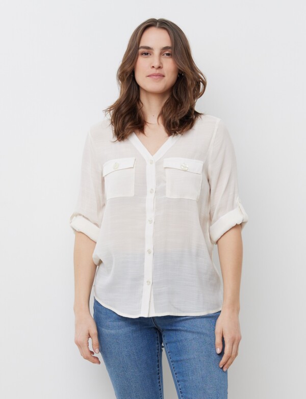 Blusa Bolsillos CRUDO