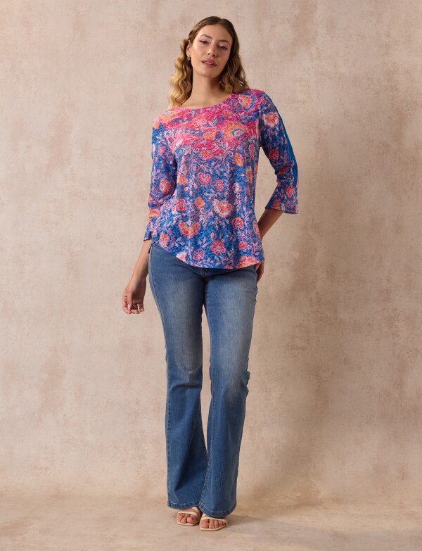 Blusa Printed MULTI/AZUL