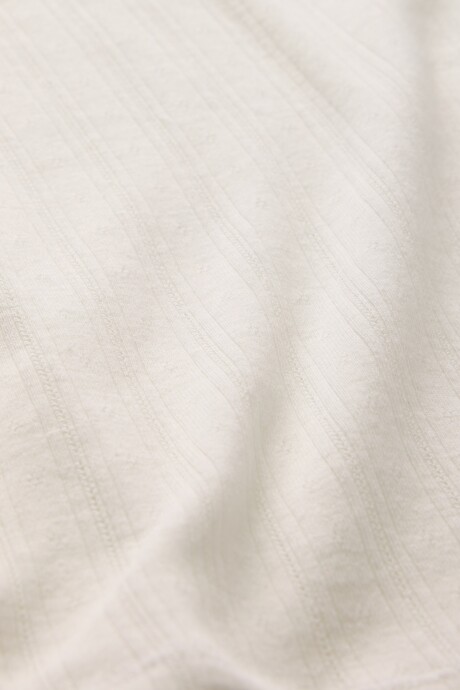 Remera Rib Toddler Niña New Off White