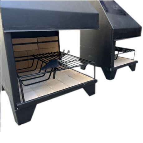 ESTUFA DE CHAPA FRONTAL 50X80 CON PARRILLA Y TEJUELA + ATIZADOR Y PALA MODELO GRANDE BOCA 40X70 N/a