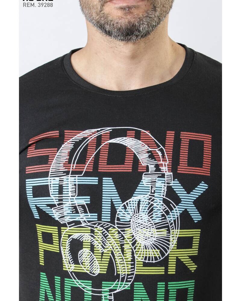 Remera Sound Remix Power Negro