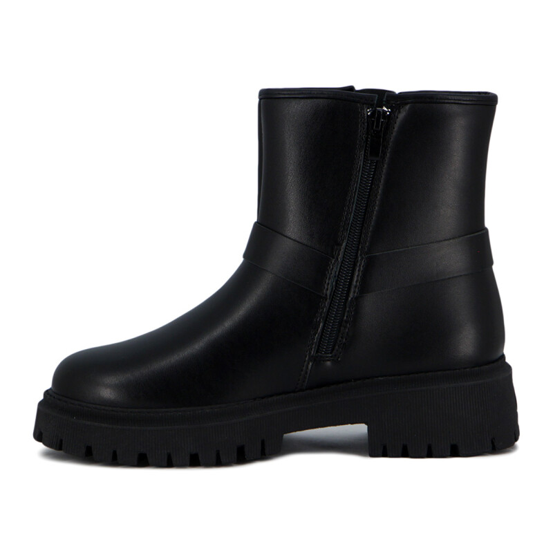 Darkness Bota De Dama Casual Con Tira Y Hebillas Negro