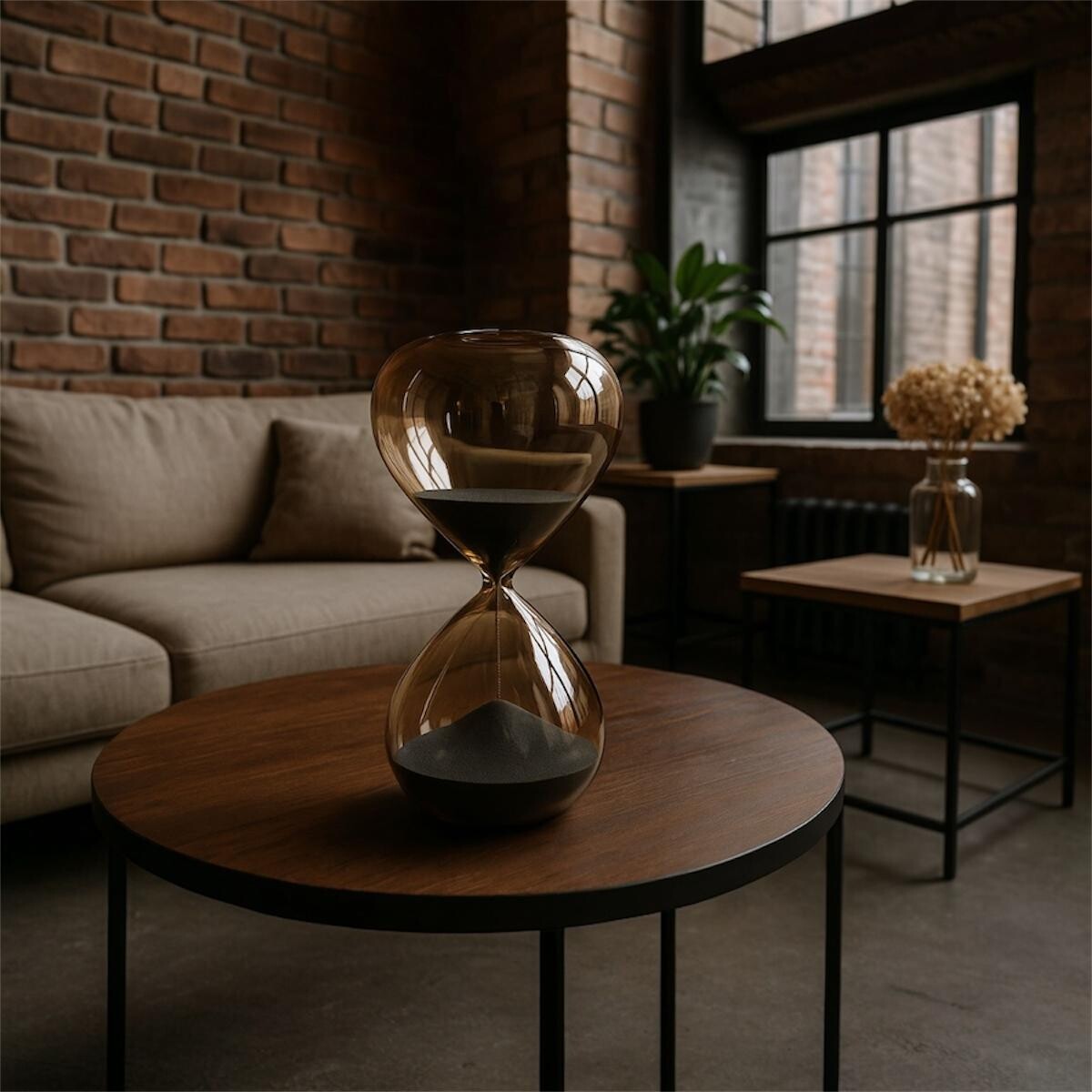 Reloj de Arena Deco Linea Golden 60 Minutos - Arena Negra 