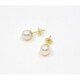 7 mm Caravanas en Oro 18 K Y Perlas De Cultivo 7 mm Caravanas en Oro 18 K Y Perlas De Cultivo