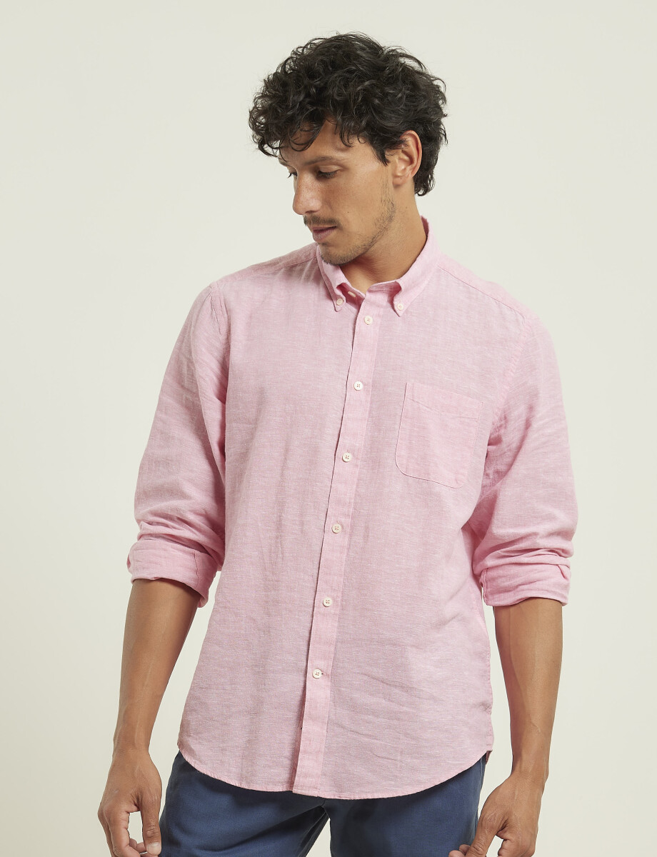 011665 CAMISA DE LINO HARRINGTON LABEL Rosado