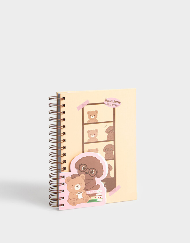 Anotadores Cuadernos y Memos Cuaderno A5 Anillado Con Memo Con Formita Y Stickers - Amarillo Claro