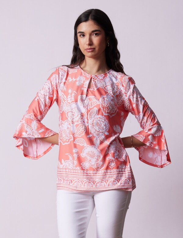 Blusa Flores CORAL