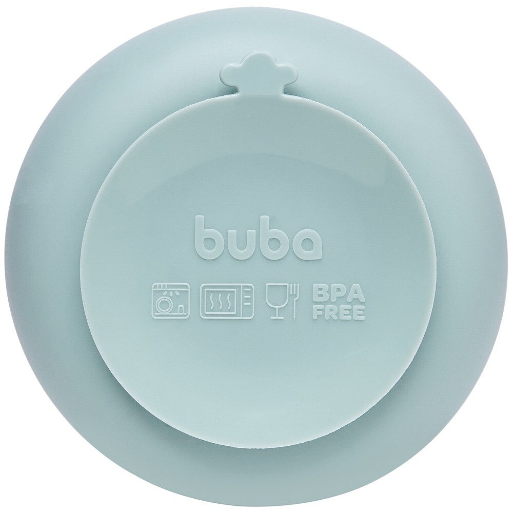 Bowl con ventosa silicona BUBA cloudy verde