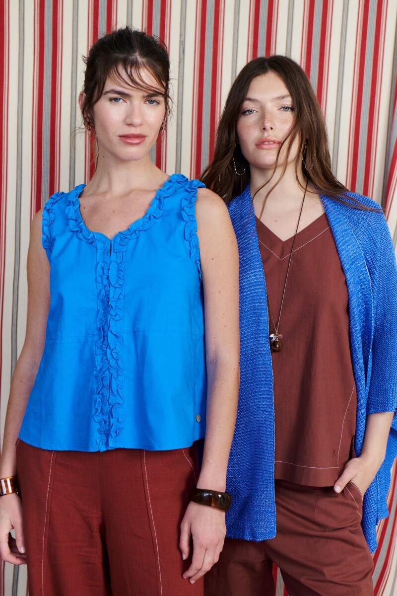 RUANA COTTON AZUL