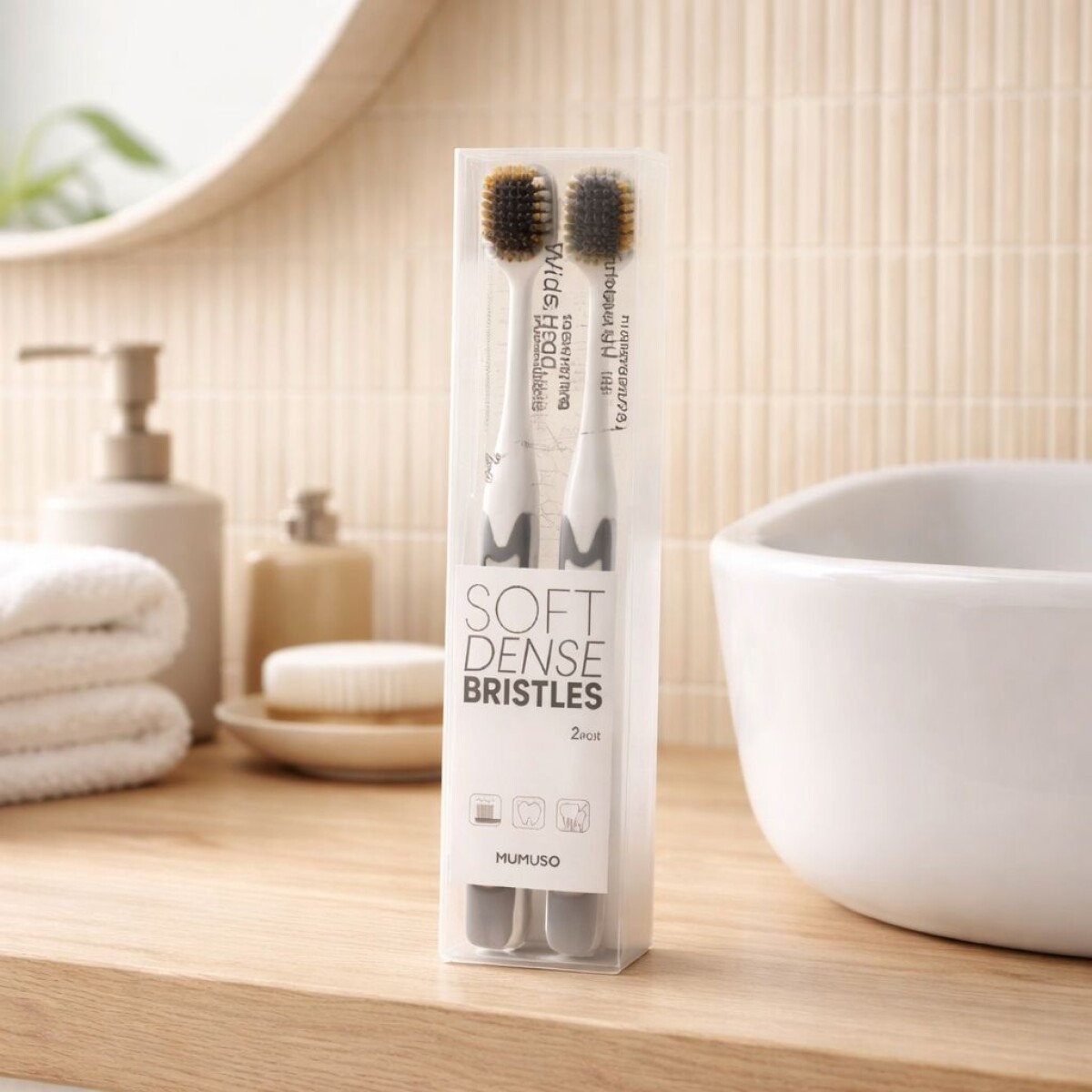 SET DE CEPILLOS DE DIENTES CON CABEZAL ANCHO (2 UDS) 