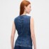 SL HIGH NECK TAILORED VEST - DK MERWIN DARK WASH
