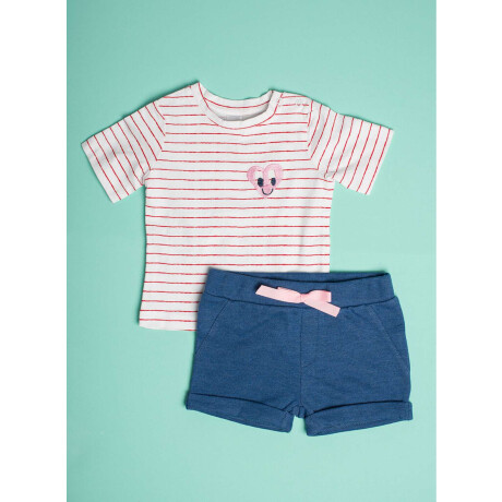 Conjunto short + remera manga corta bebé Diseños nena