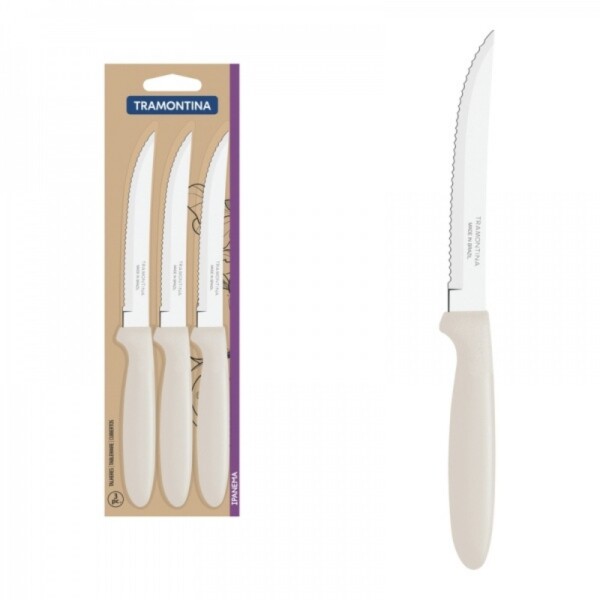 Cuchillos para asado Ipanema gris x3 | Tramontina 23360/366 Cuchillos para asado Ipanema gris x3 | Tramontina 23360/366