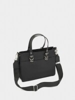 Bolso Tote De Nylon Con Colgante negro