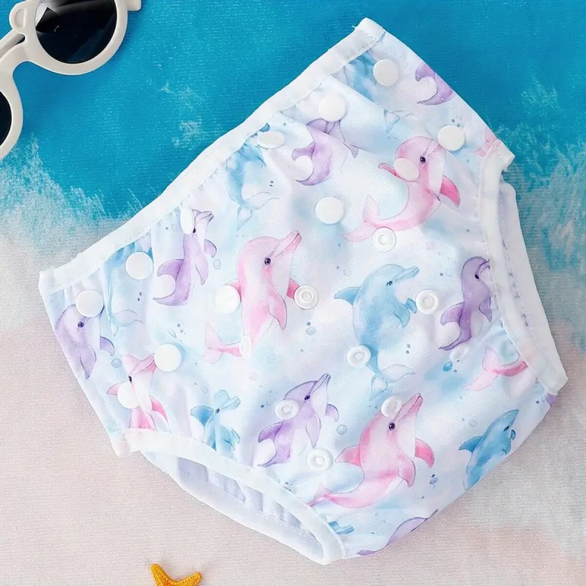 Pañal Malla Para Piscina Reutilizable Ecológico - Delfines 