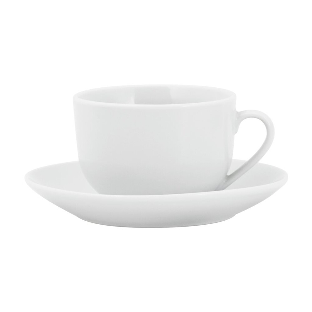 Taza de Té Selecta Modern con Plato 220 ml TAZA DE TE 220ML C/PLATO MODERN PORC BLANC SELECTA