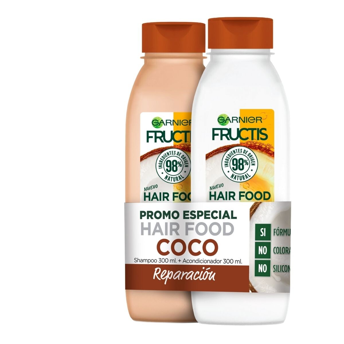 Shampoo Fructis Hair Food Coco - Pack Ahorro SH + AC 300 ML 