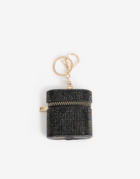Rega Varios Llavero Y Charm Estuche Strass Negro - Negro