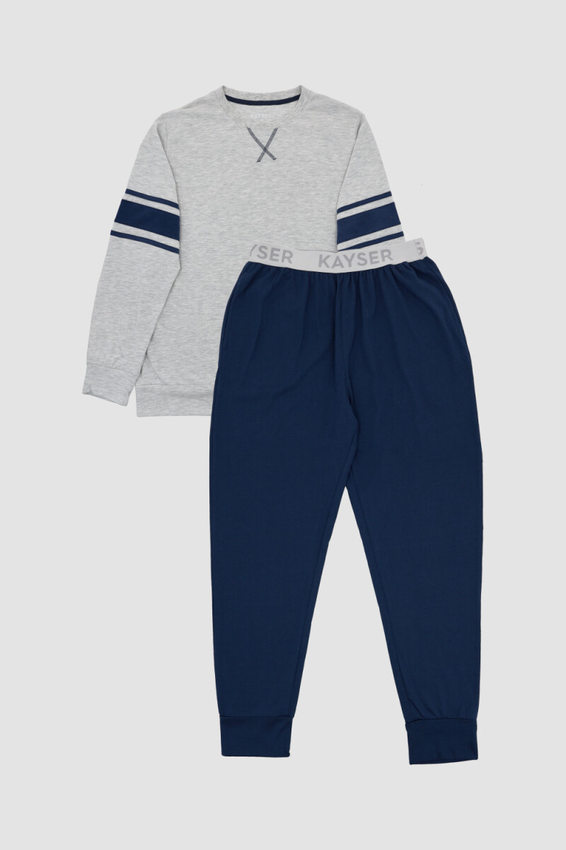 67-1800 pijama gris/azul Gris
