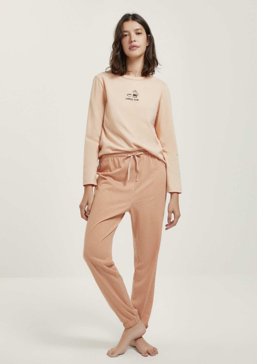 PIJAMA CON PANTALÓN LARGO - ROSA 