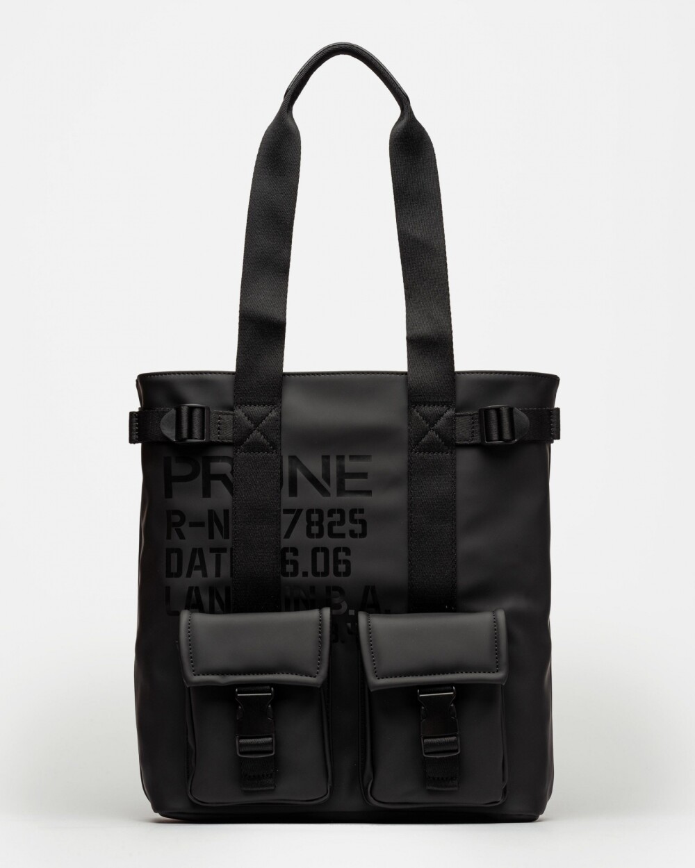 Bolso Daily en efecto cuero rubber Negro Prüne