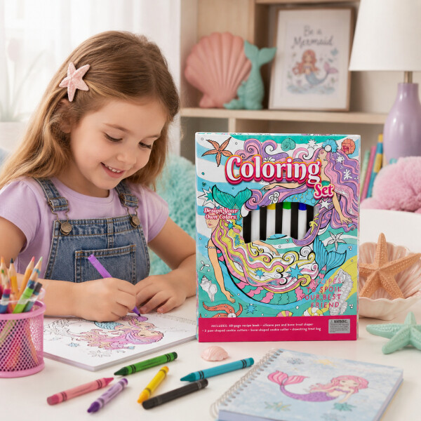 Set de Arte Infantil para Colorear con 6 Marcadores Celeste 1