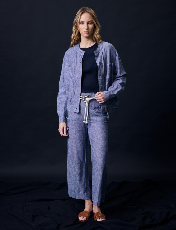 Chaqueta Lino AZUL