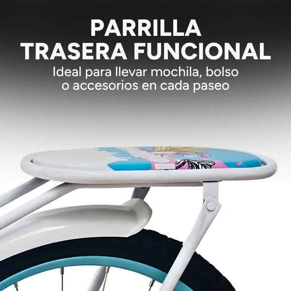 Bicicleta infantil Shengdi Rodado 18 Canasto Parrilla Hadas Color Celeste