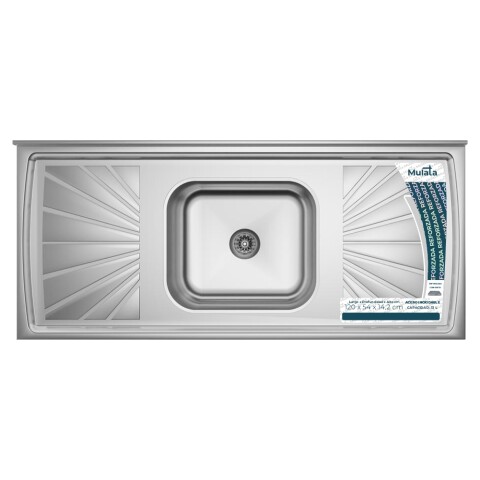 [OUTLET] Pileta Central de Acero Inoxidable y base en Hormigón Abollada 120 x 54 x 14,2 cm [OUTLET] Pileta Central de Acero Inoxidable y base en Hormigón Abollada 120 x 54 x 14,2 cm