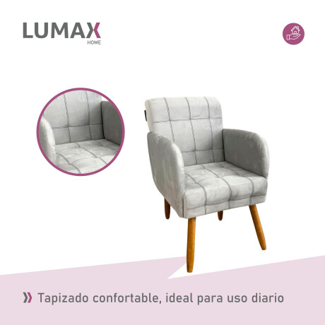 Pack x2 Sillón poltrona 1 cuerpo Lumax Maya nórdico de tela Granito