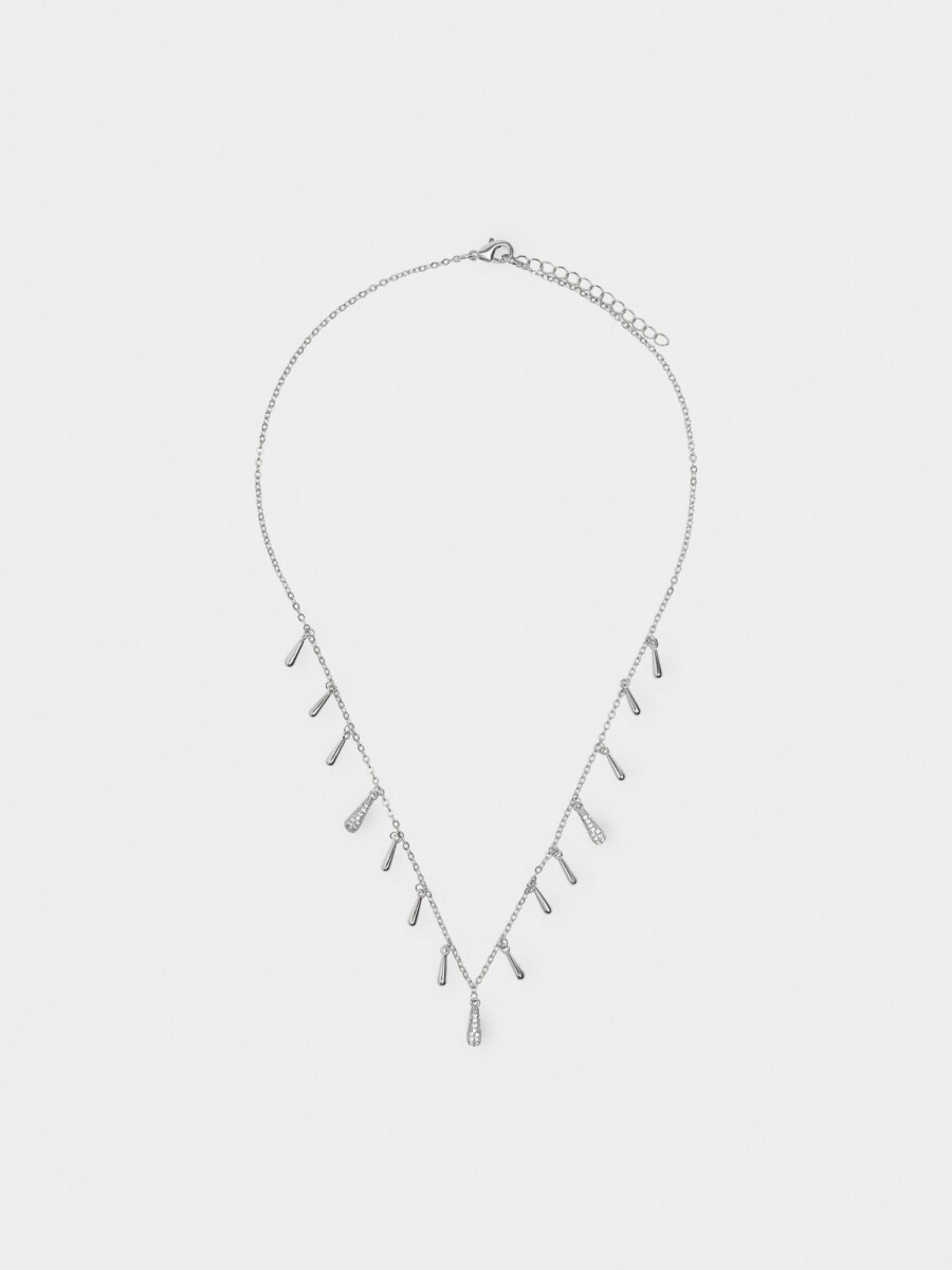 Collar Lágrimas Con Circonitas plateado