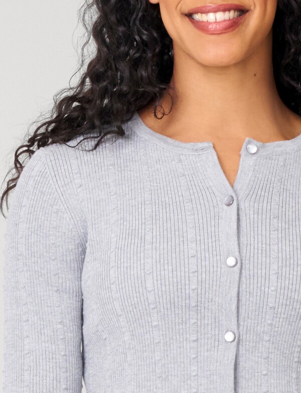 Cardigan Tejido Texturado GRIS