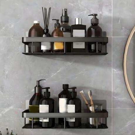 Set x2 Estante organizador de metal NEGRO